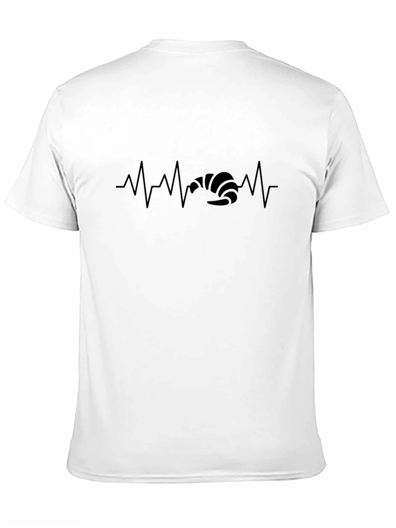 Croissant Heartbeat T-Shirt - Black
