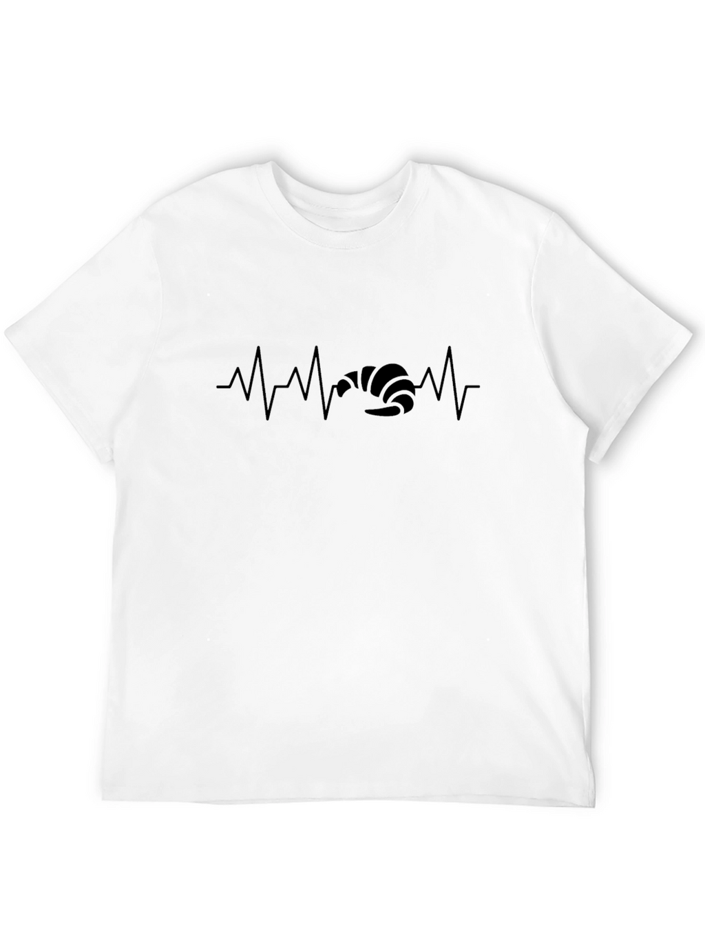 Croissant Heartbeat T-Shirt - Black