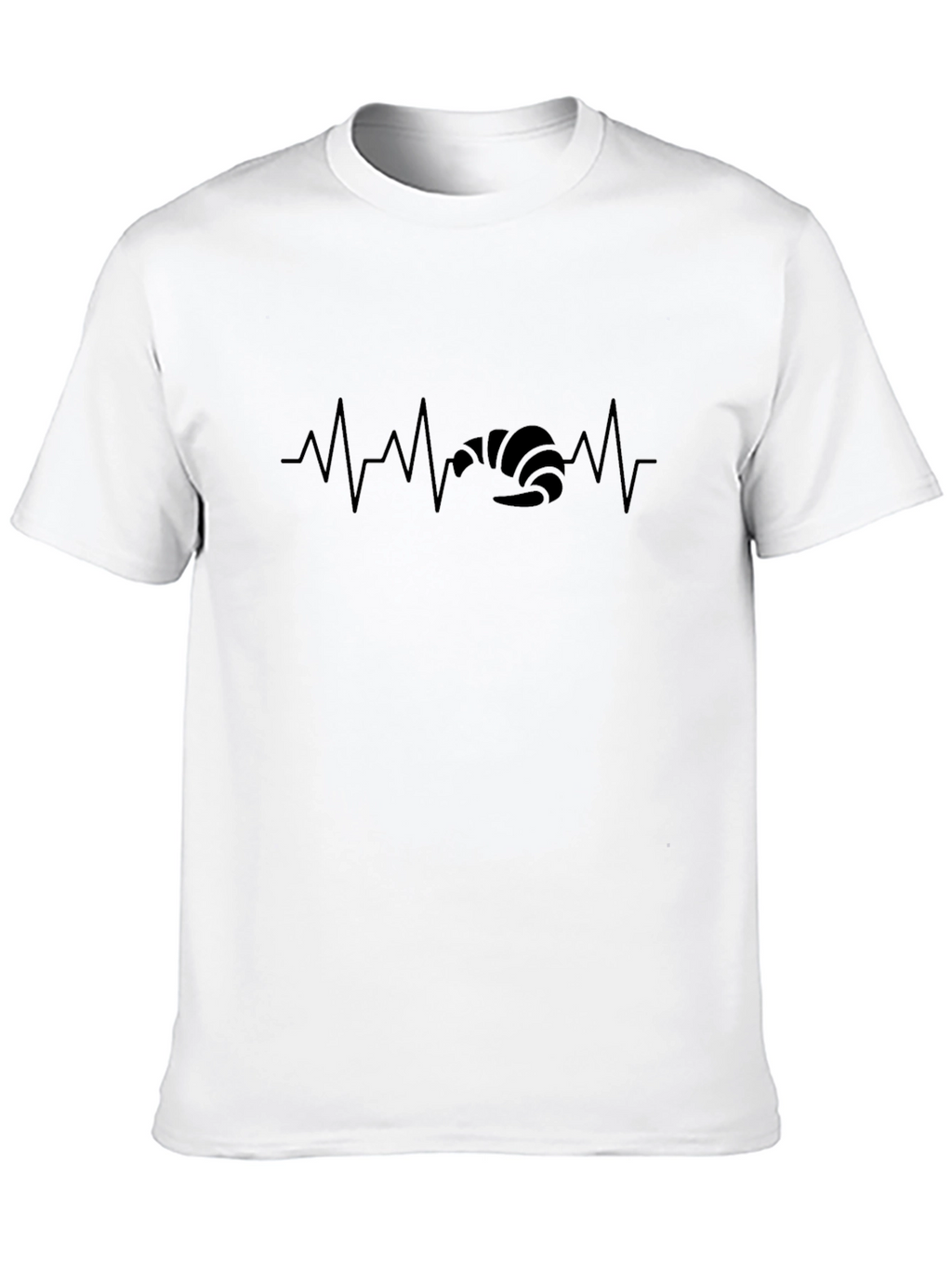 Croissant Heartbeat T-Shirt - Black