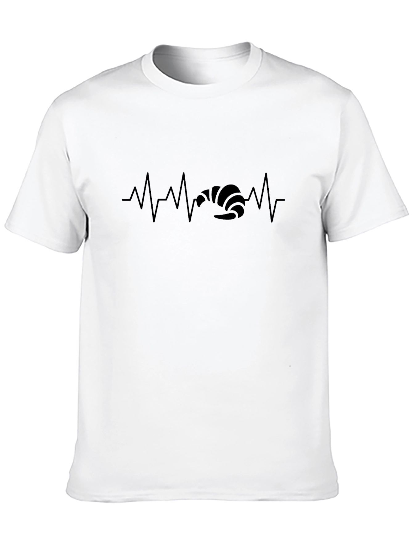 Croissant Heartbeat T-Shirt - Black