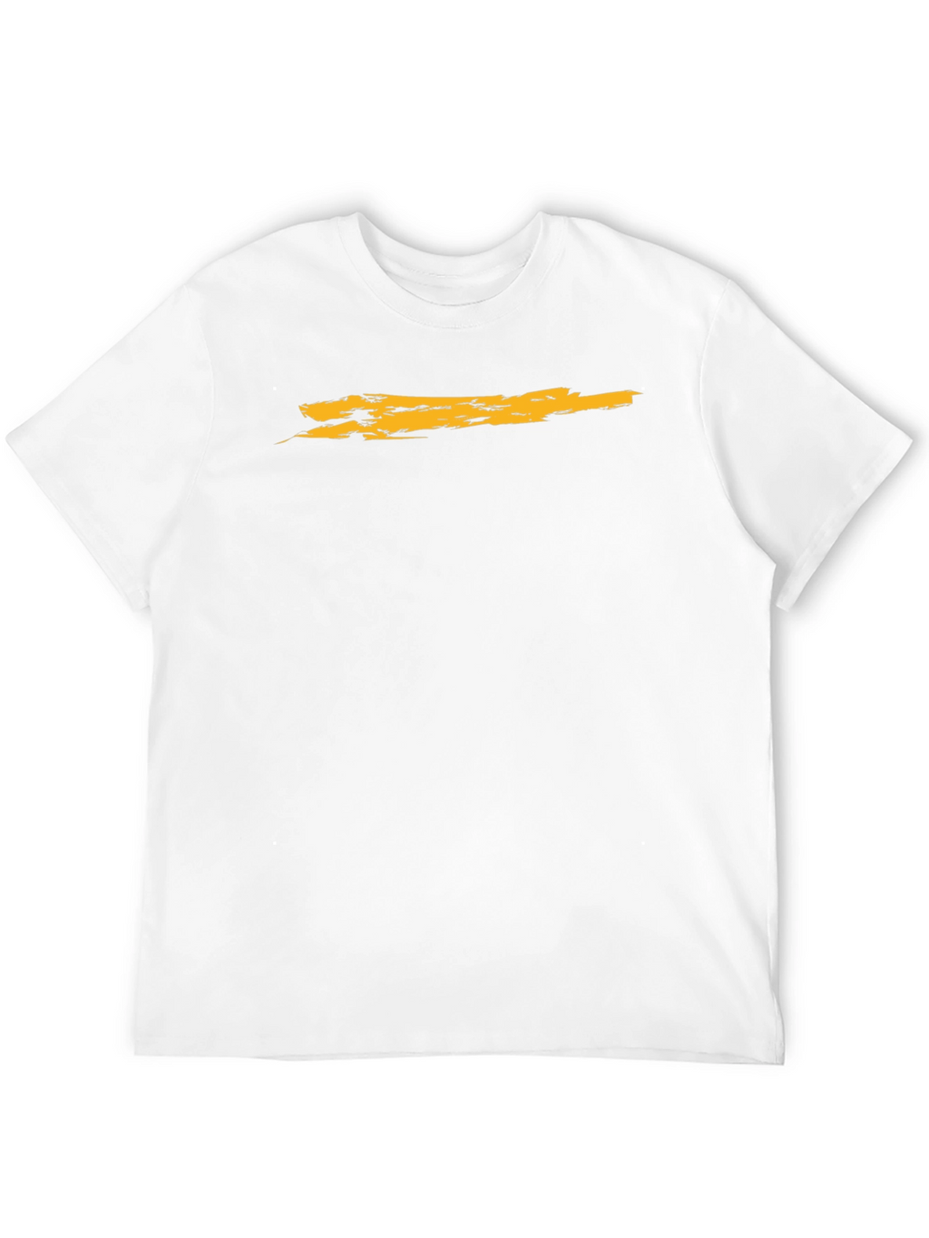 Mens Black T-Shirt with Distressed Gold Stripe