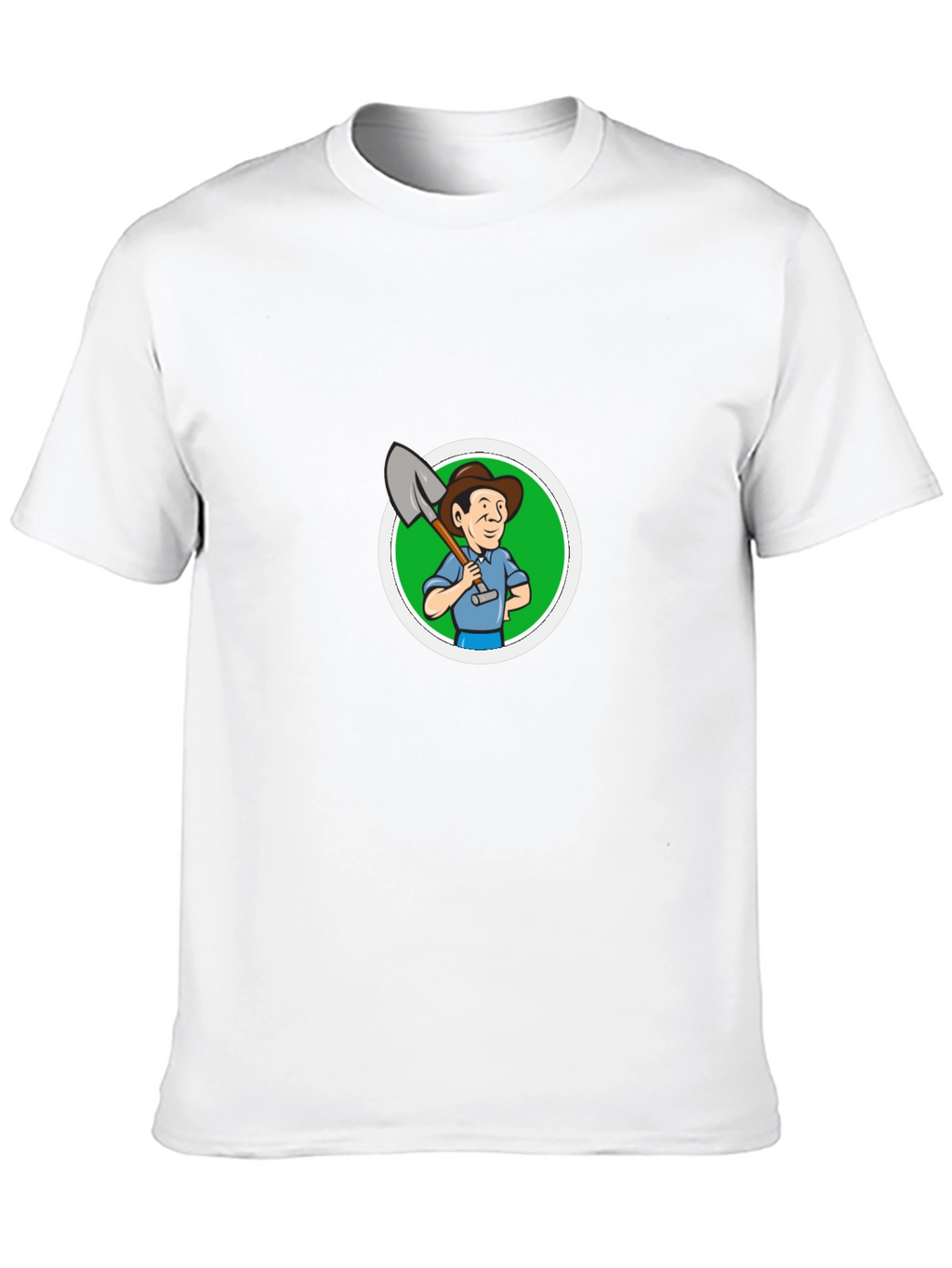 Cartoon Farmer Graphic Black T-Shirt