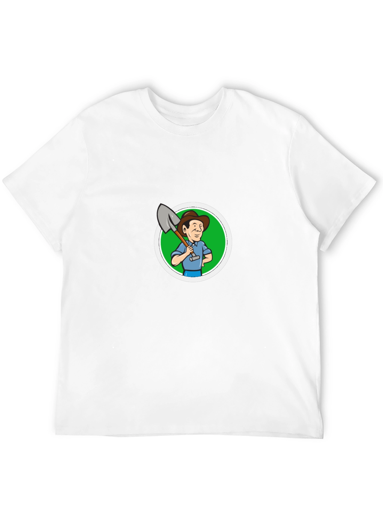 Cartoon Farmer Graphic Black T-Shirt