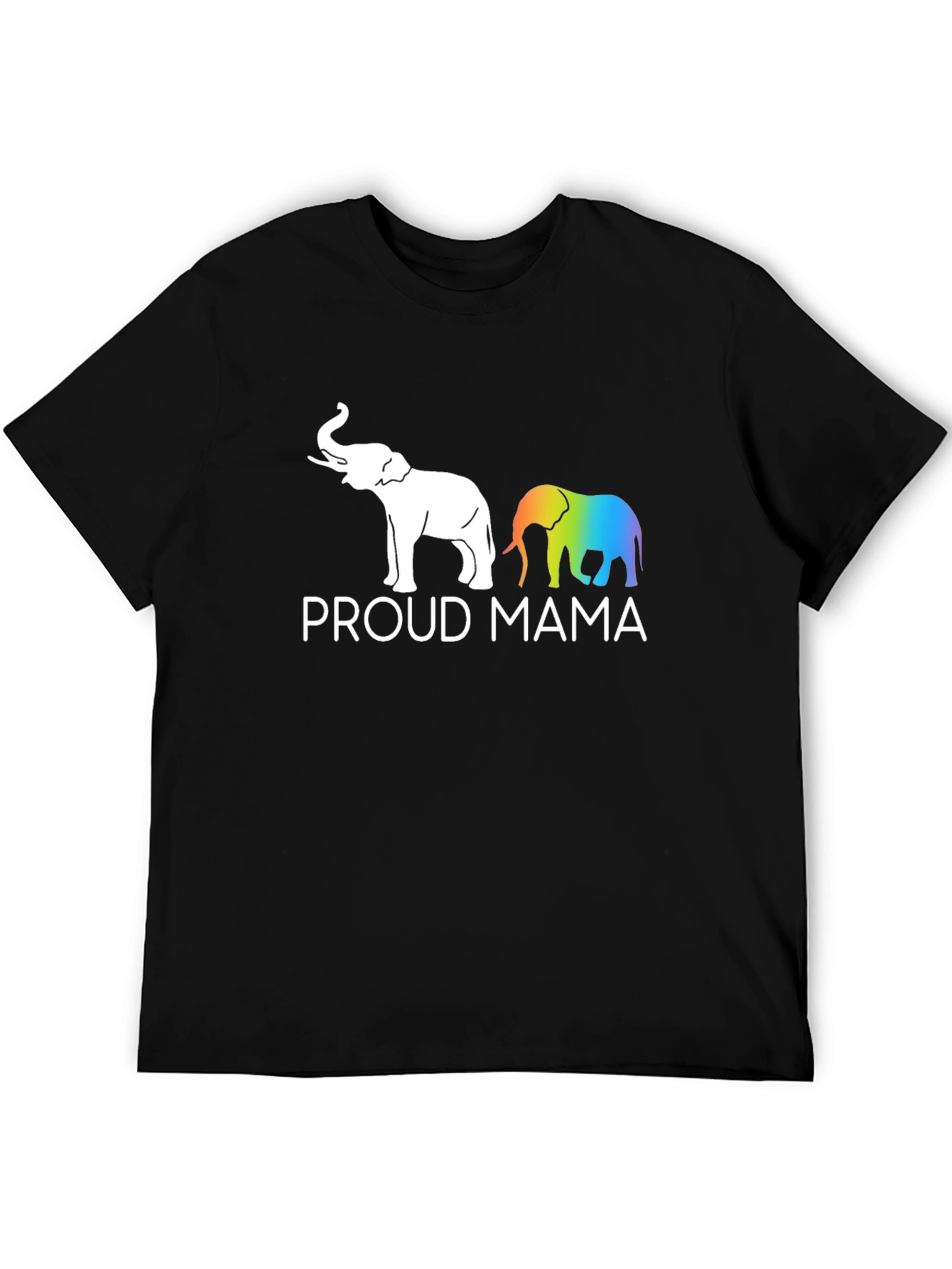 Proud Mama Elephant Rainbow Graphic Tee