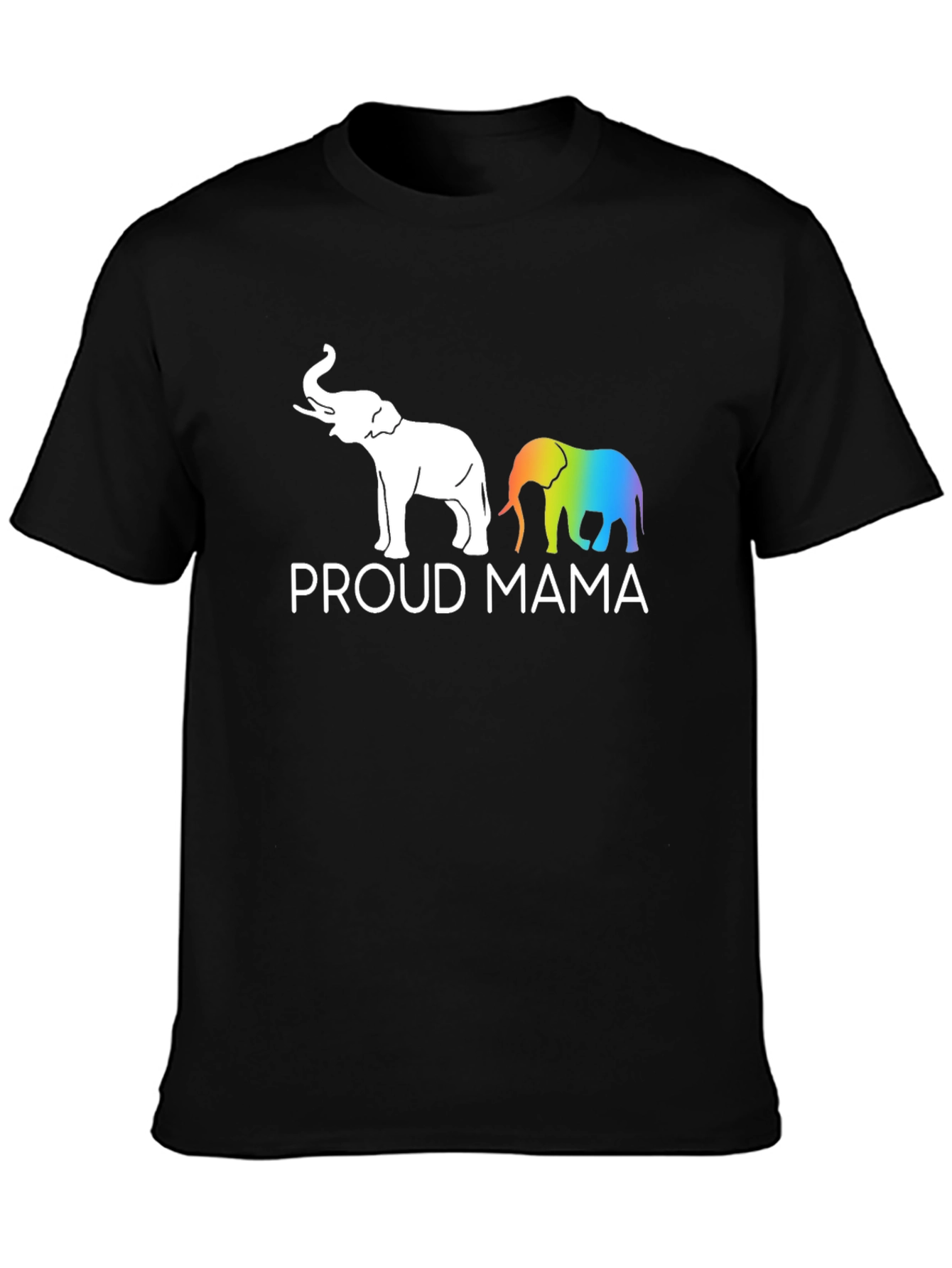 Proud Mama Elephant Rainbow Graphic Tee