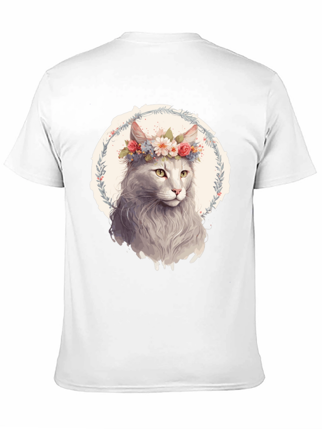 Floral Crown Cat T-Shirt - Unique Graphic Tee