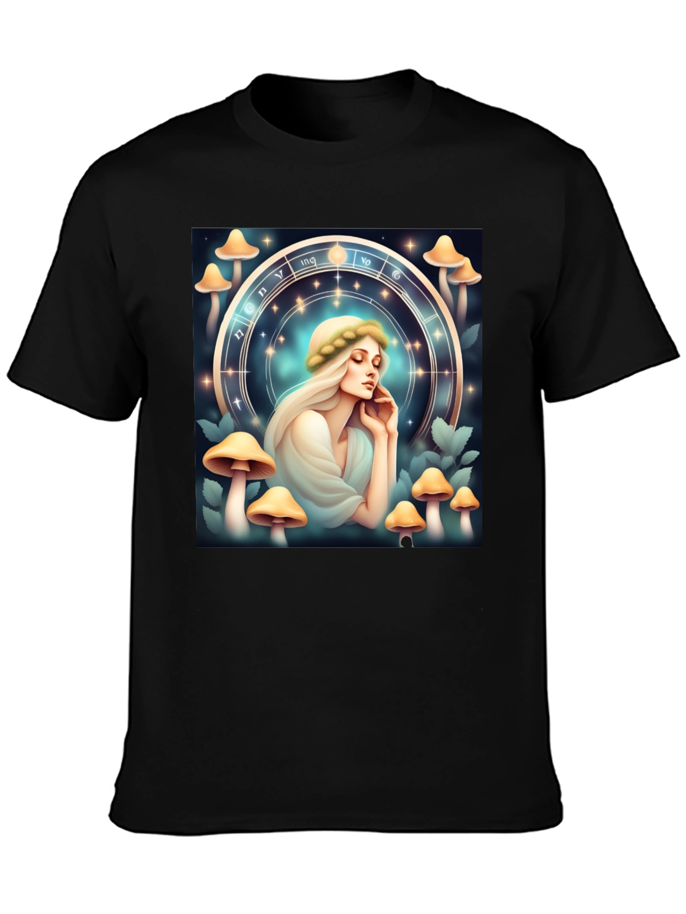 Mushroom Zodiac T-Shirt: Mystic Lady Graphic Tee