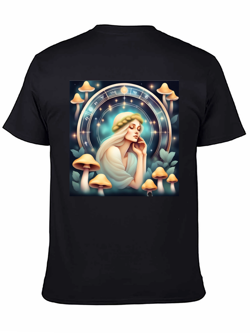 Mushroom Zodiac T-Shirt: Mystic Lady Graphic Tee