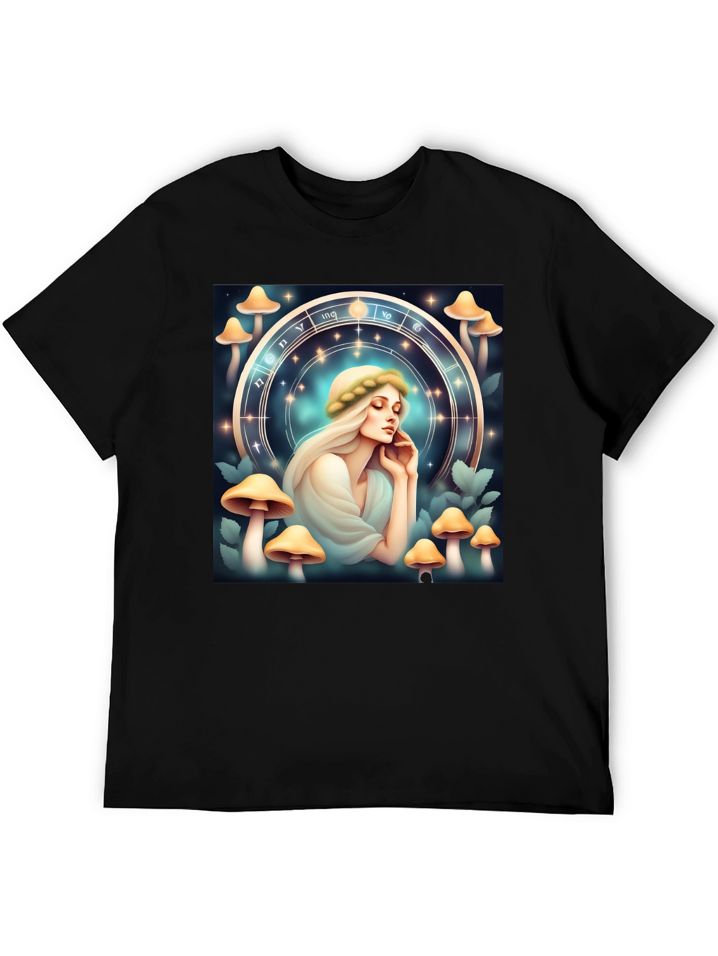 Mushroom Zodiac T-Shirt: Mystic Lady Graphic Tee