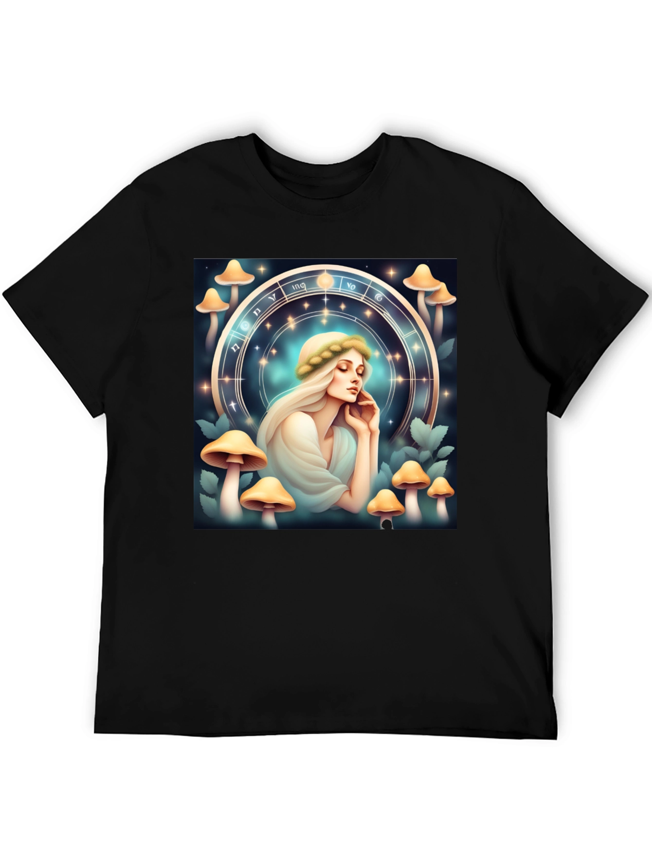 Mushroom Zodiac T-Shirt: Mystic Lady Graphic Tee