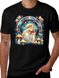 Mushroom Zodiac T-Shirt: Mystic Lady Graphic Tee