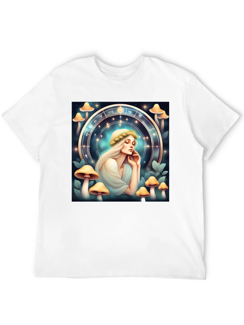 Mushroom Zodiac T-Shirt: Mystic Lady Graphic Tee