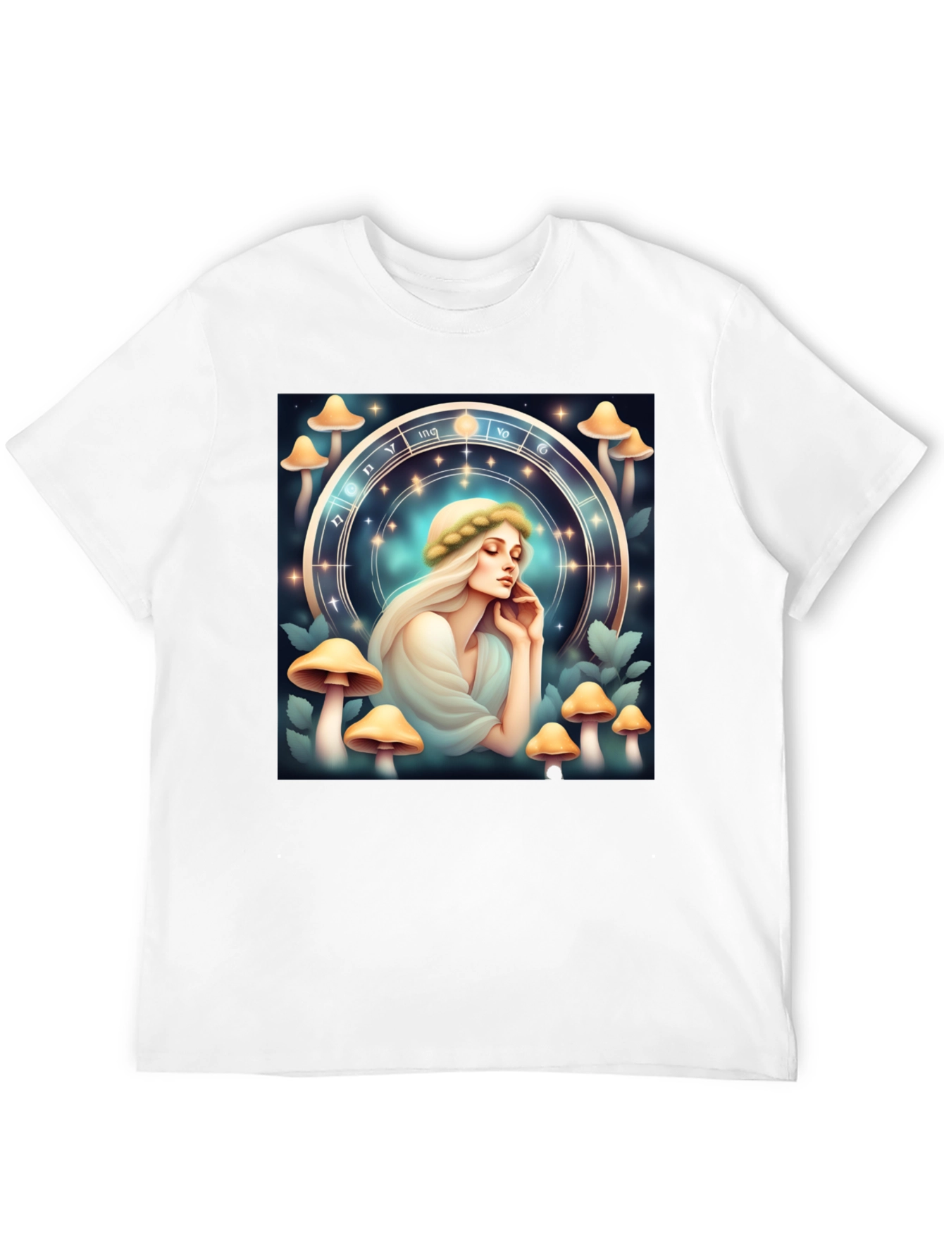Mushroom Zodiac T-Shirt: Mystic Lady Graphic Tee
