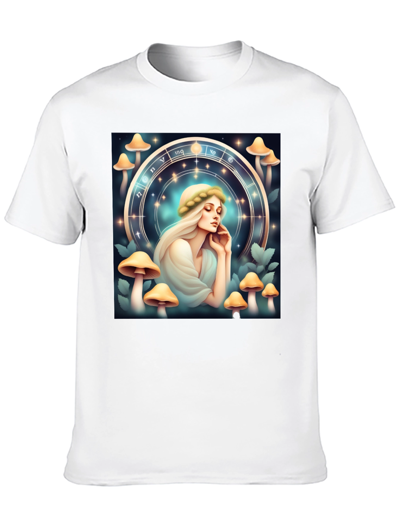 Mushroom Zodiac T-Shirt: Mystic Lady Graphic Tee