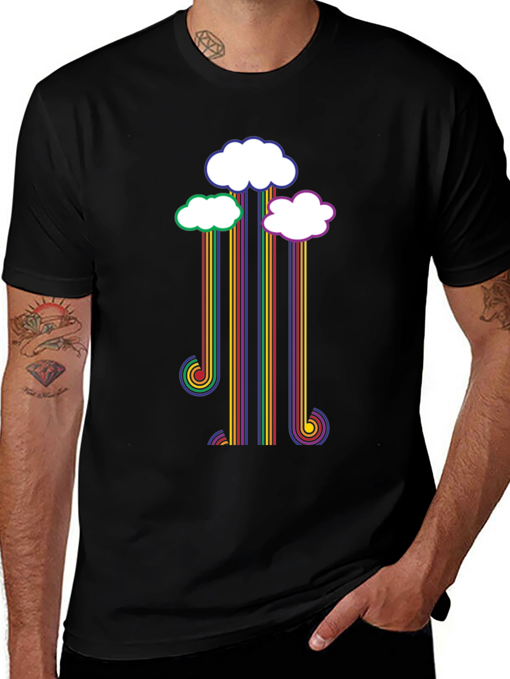 Rainbow Cloud T-Shirt - Retro Style