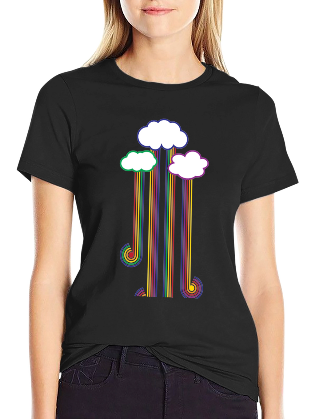 Rainbow Cloud T-Shirt - Retro Style
