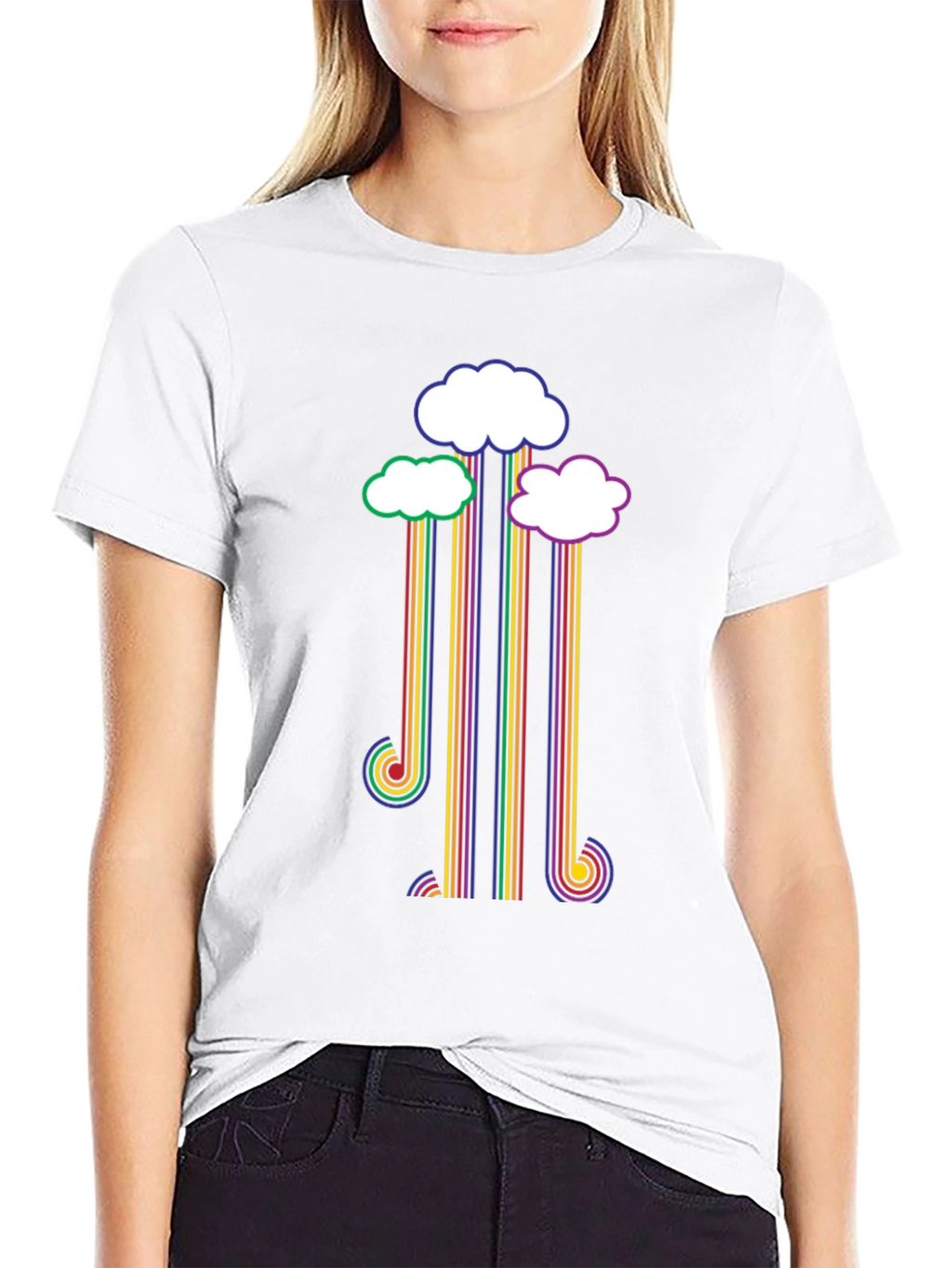 Rainbow Cloud T-Shirt - Retro Style