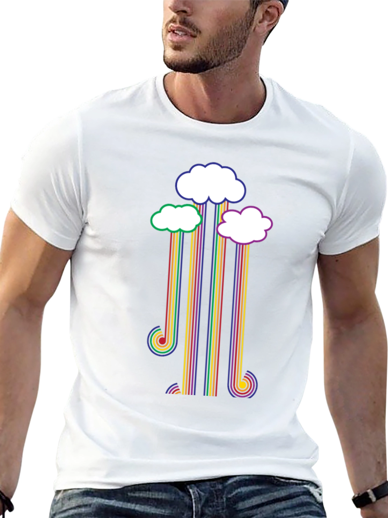 Rainbow Cloud T-Shirt - Retro Style