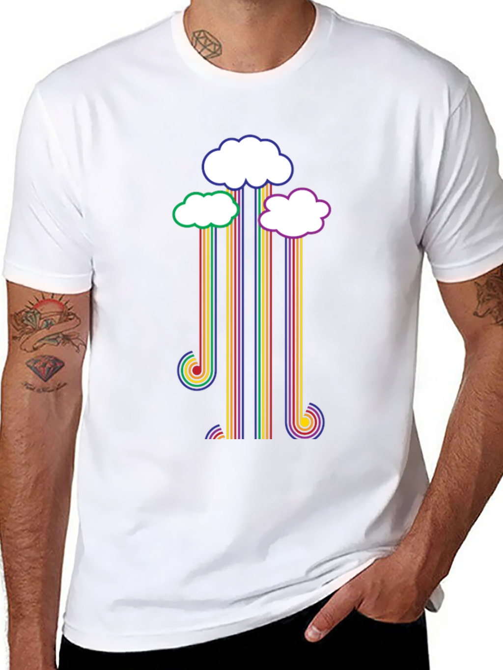 Rainbow Cloud T-Shirt - Retro Style