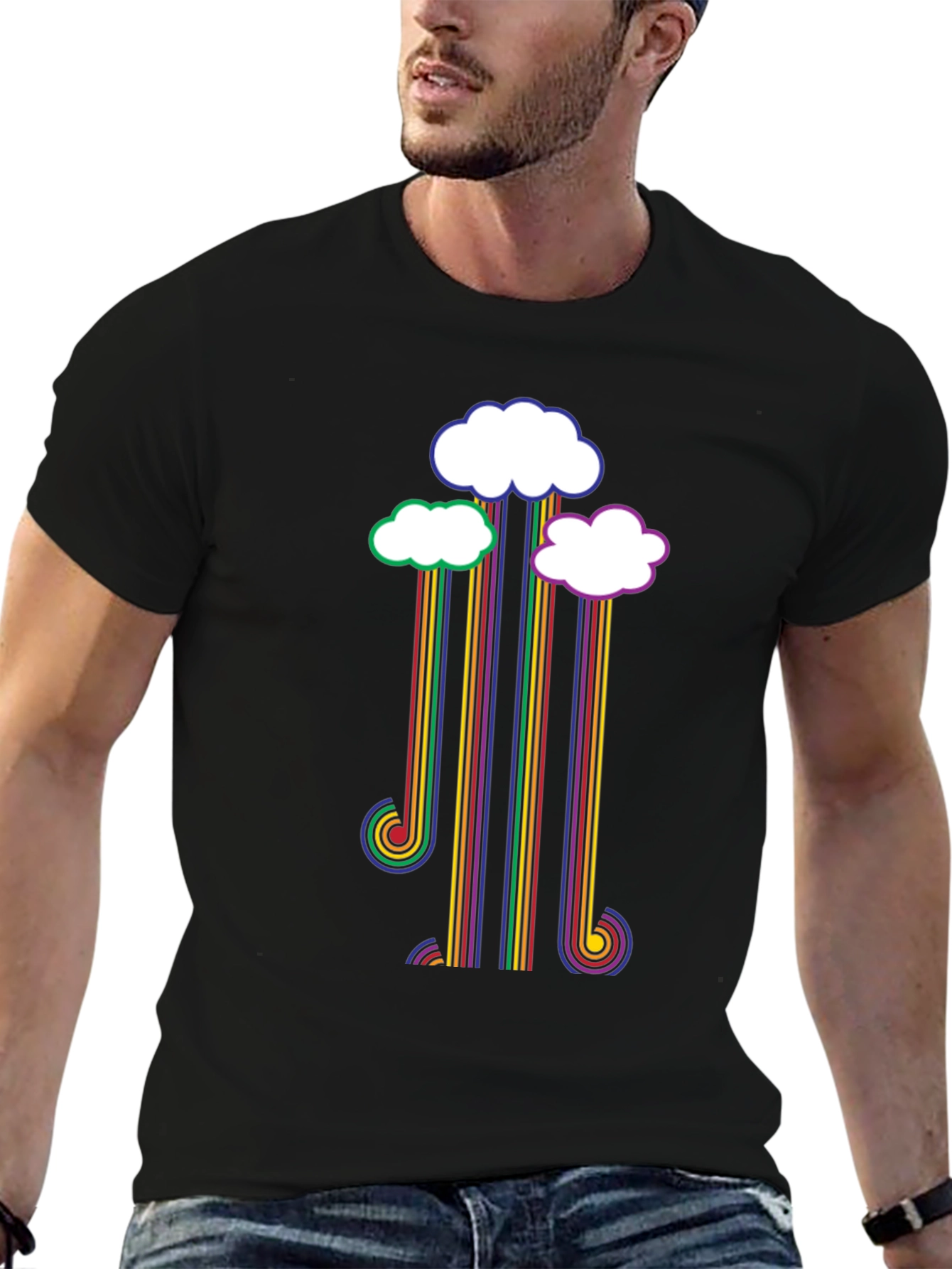 Rainbow Cloud T-Shirt - Retro Style