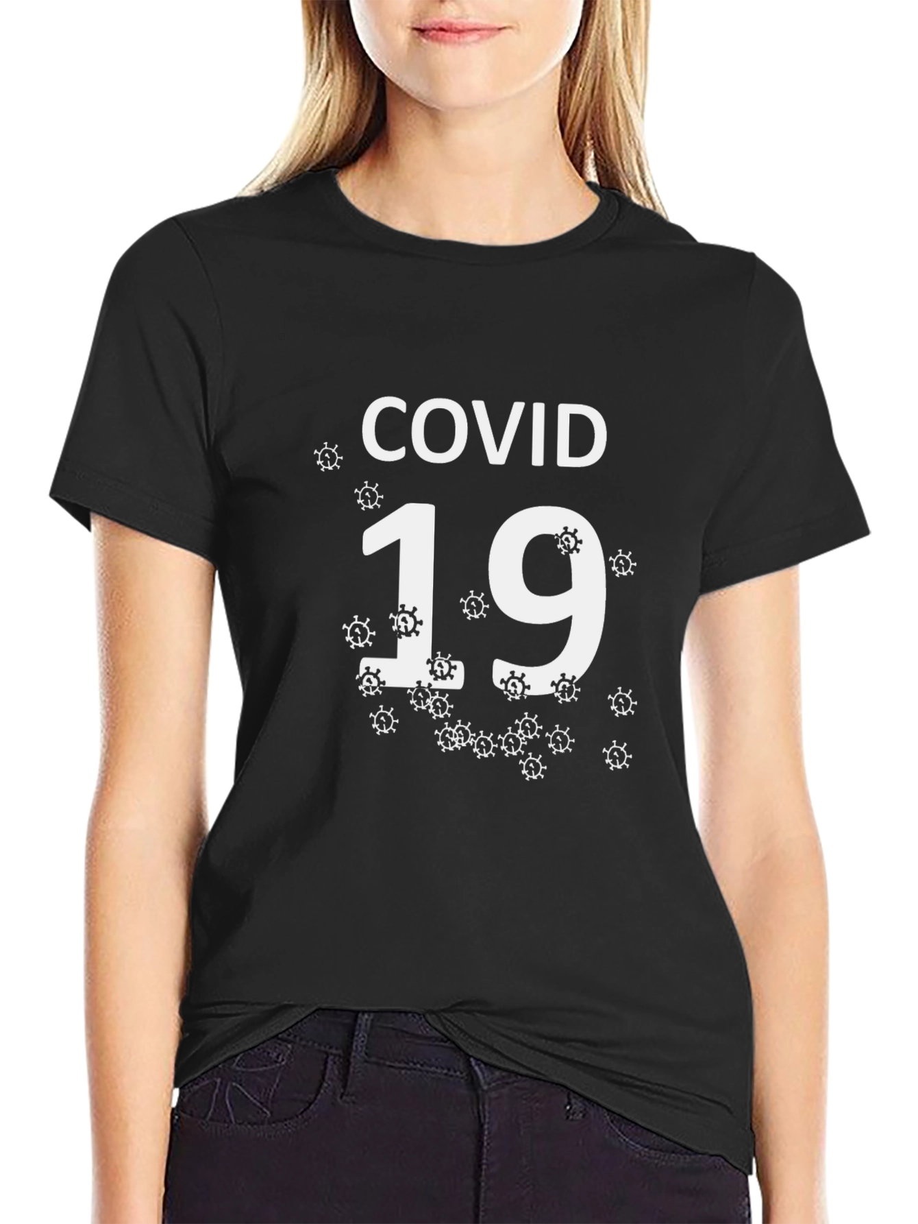 COVID-19 Graphic Tee - Black Crew Neck