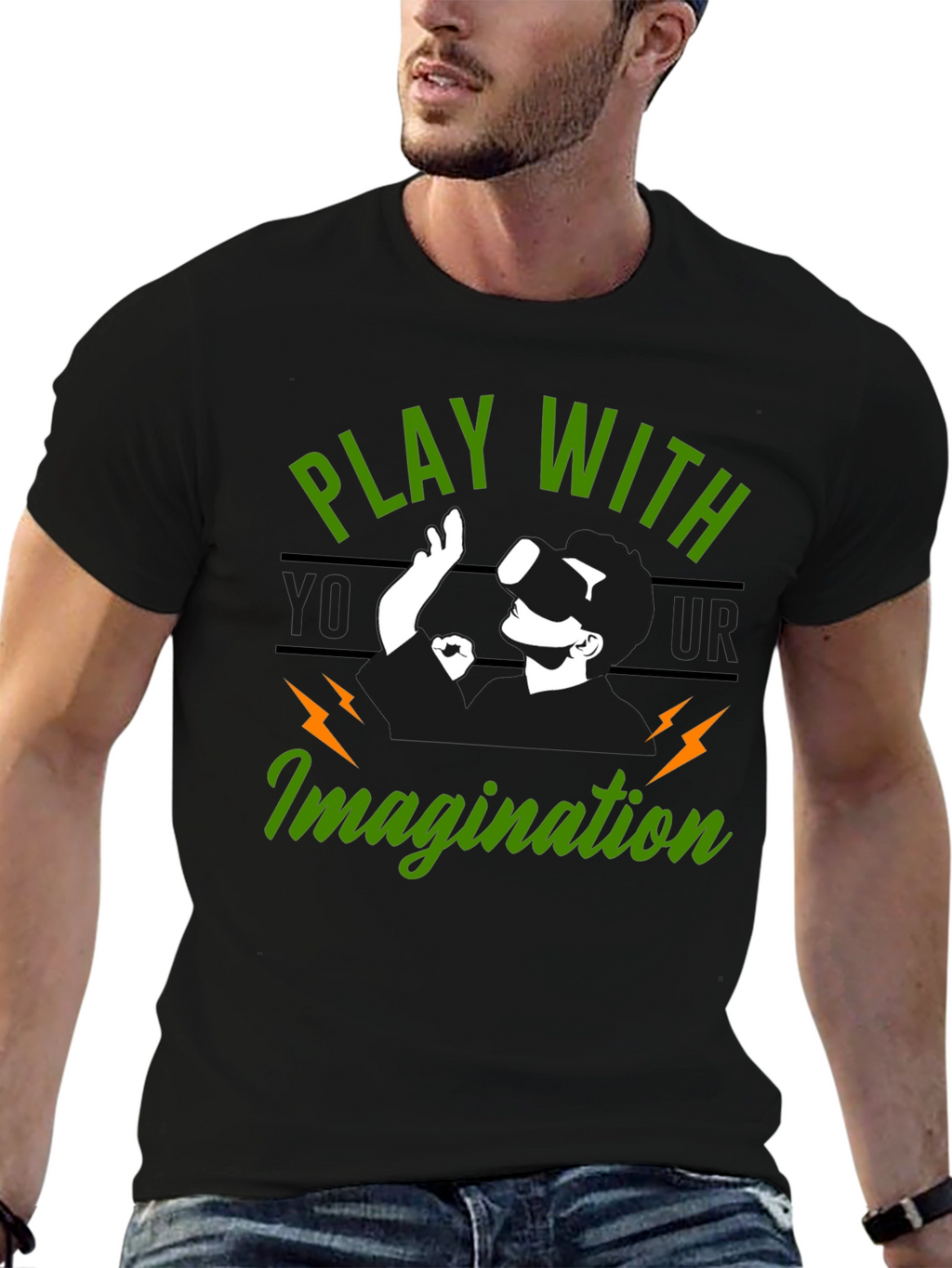 Play With Your Imagination VR Gamer Graphic Tee