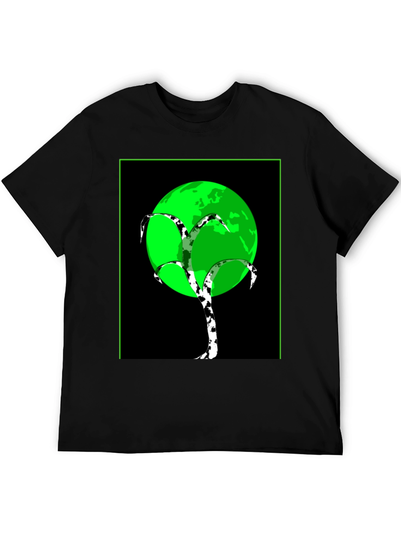 Modern Tree Design T-Shirt - Black Tee