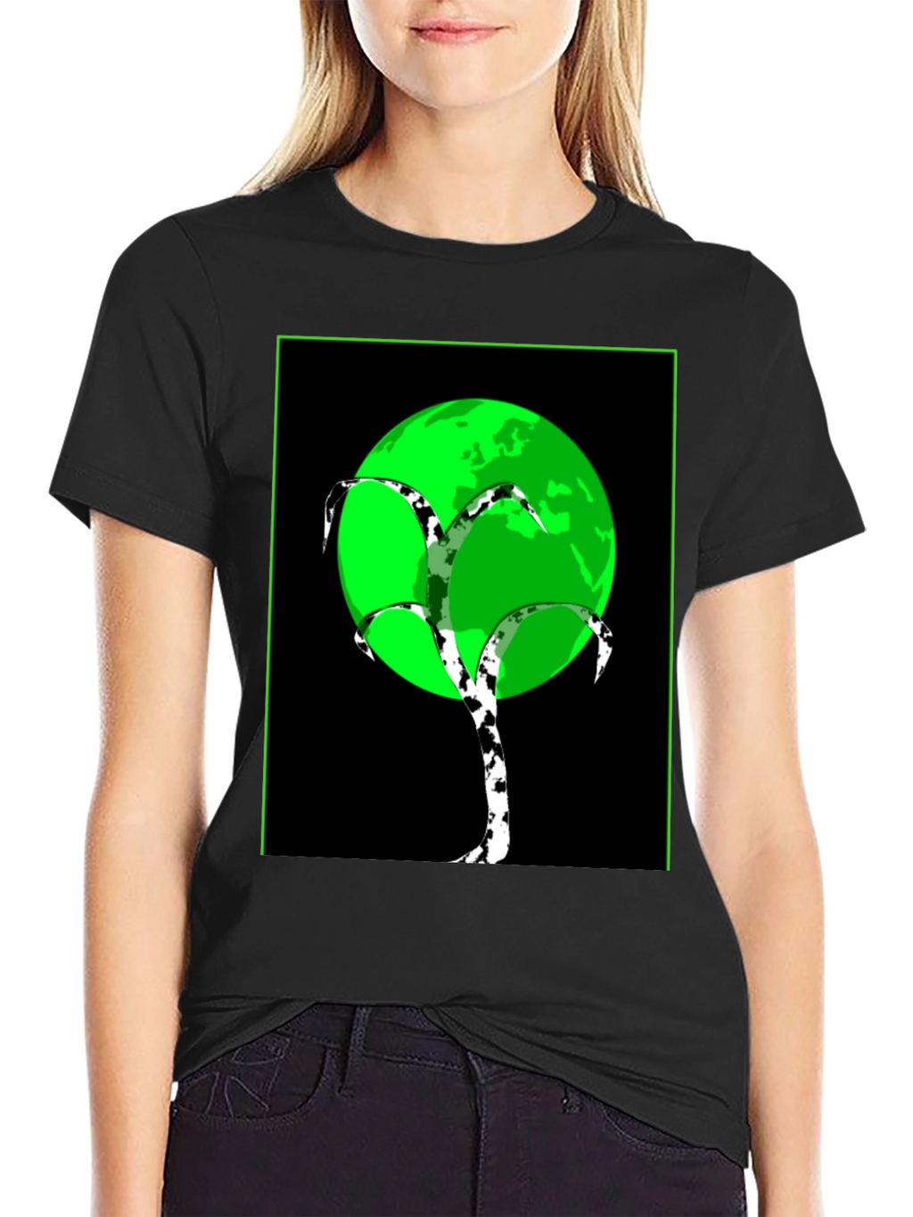 Modern Tree Design T-Shirt - Black Tee
