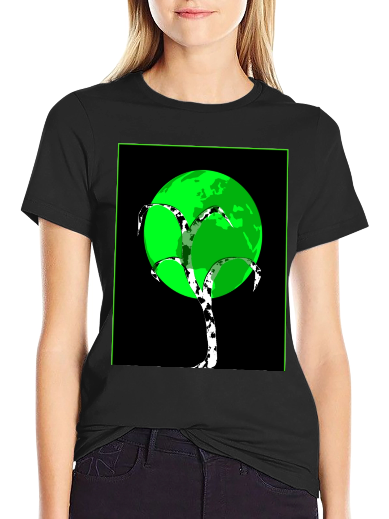 Modern Tree Design T-Shirt - Black Tee