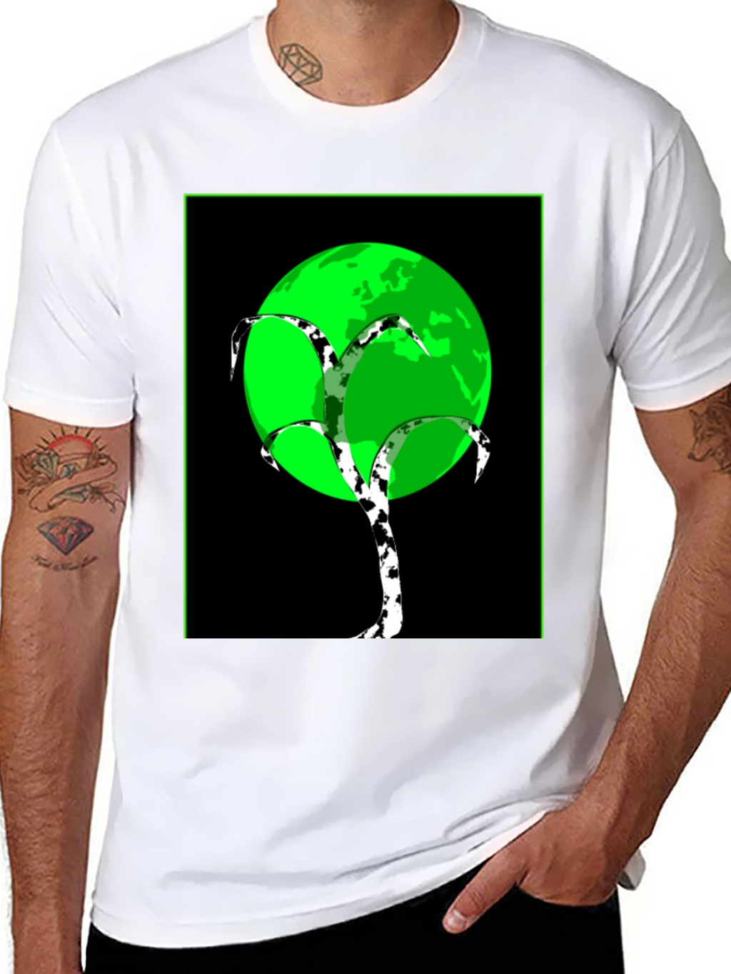 Modern Tree Design T-Shirt - Black Tee