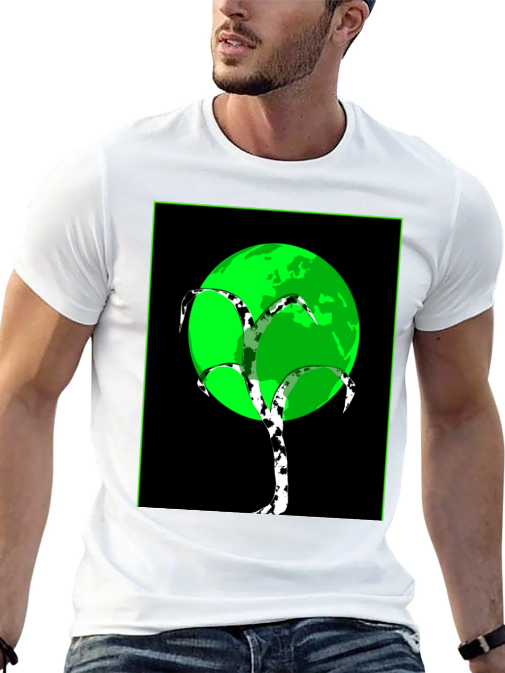 Modern Tree Design T-Shirt - Black Tee
