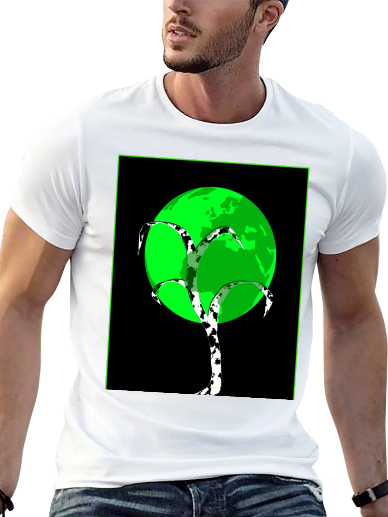 Modern Tree Design T-Shirt - Black Tee