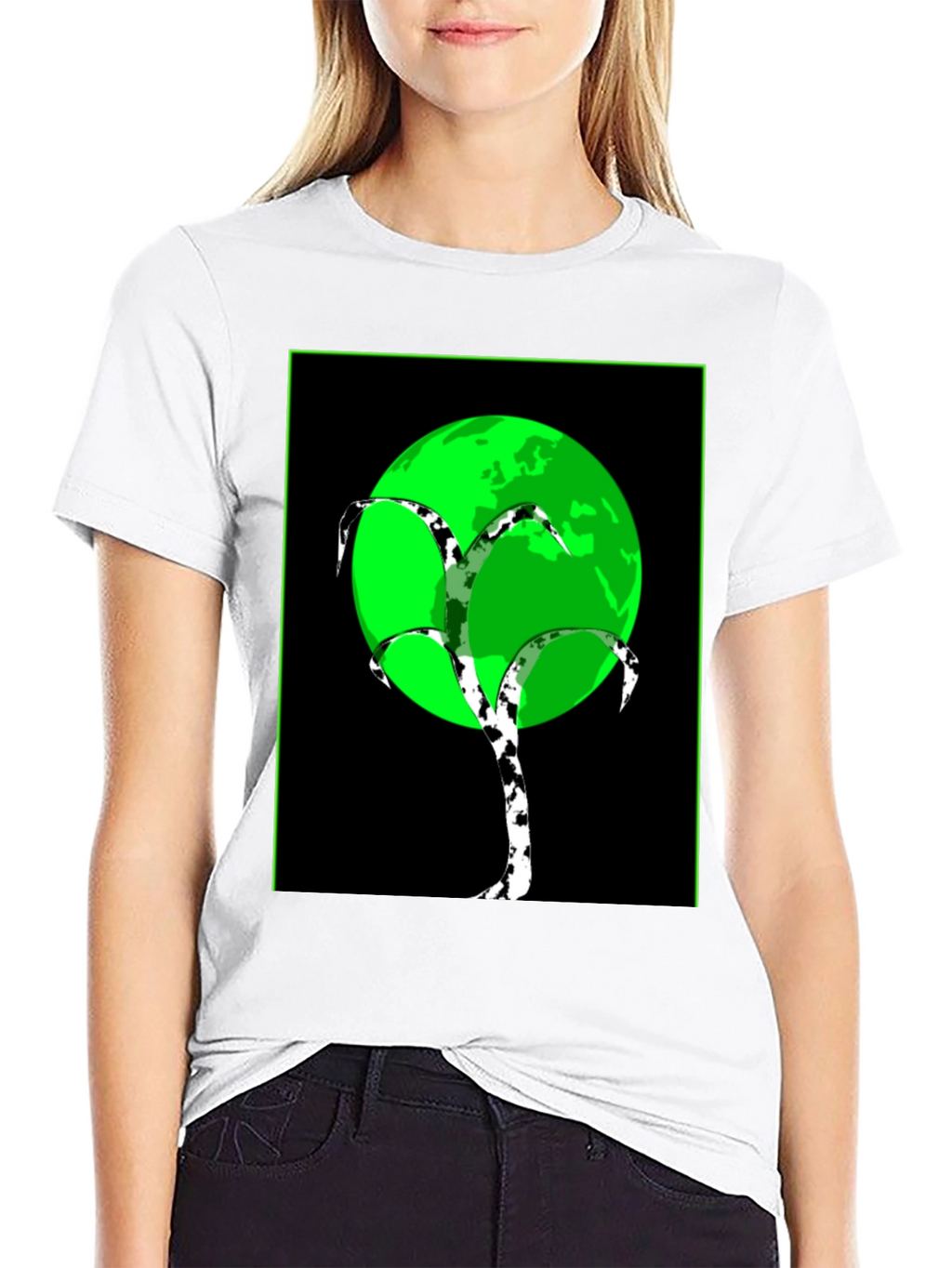 Modern Tree Design T-Shirt - Black Tee