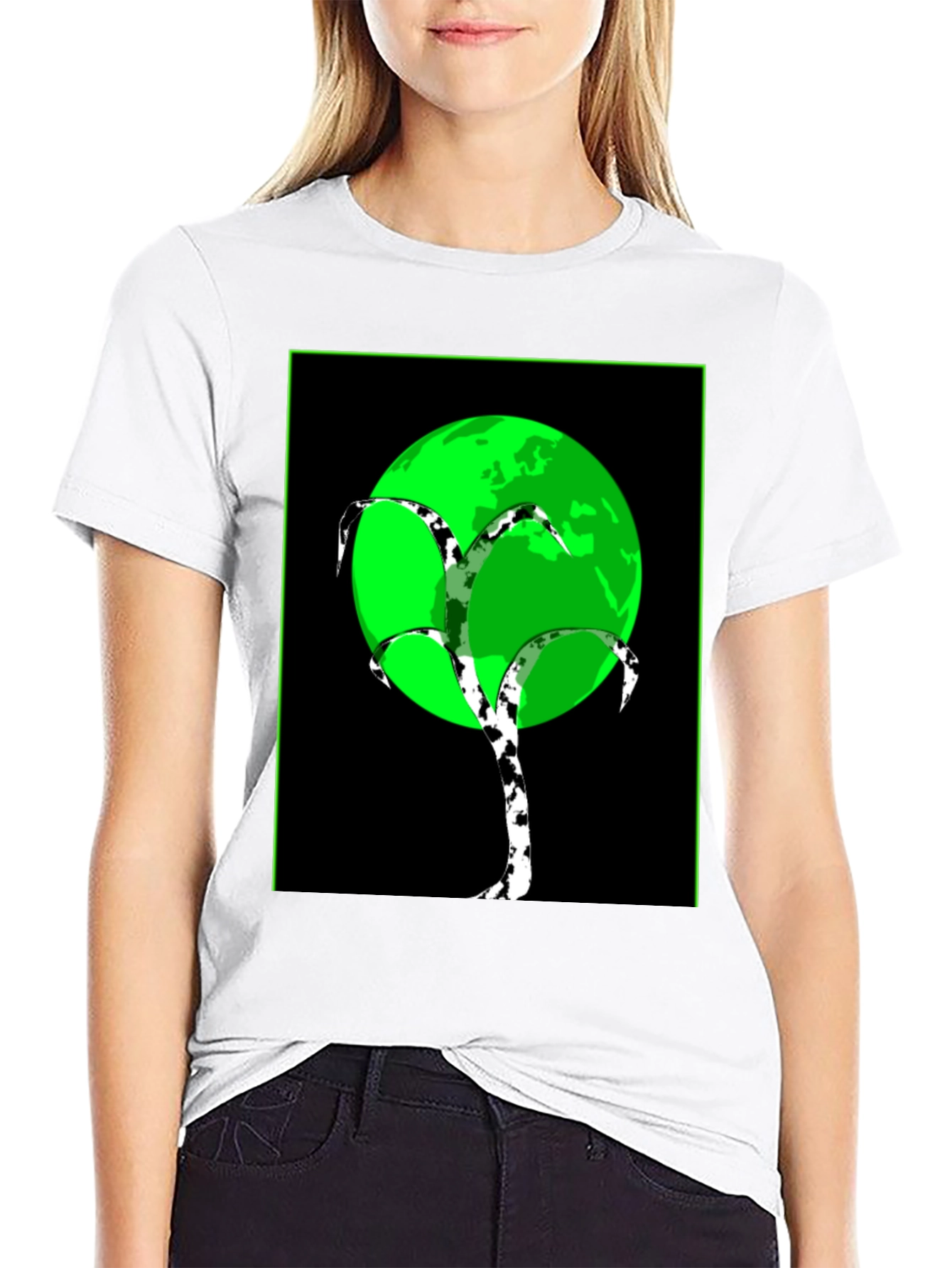 Modern Tree Design T-Shirt - Black Tee