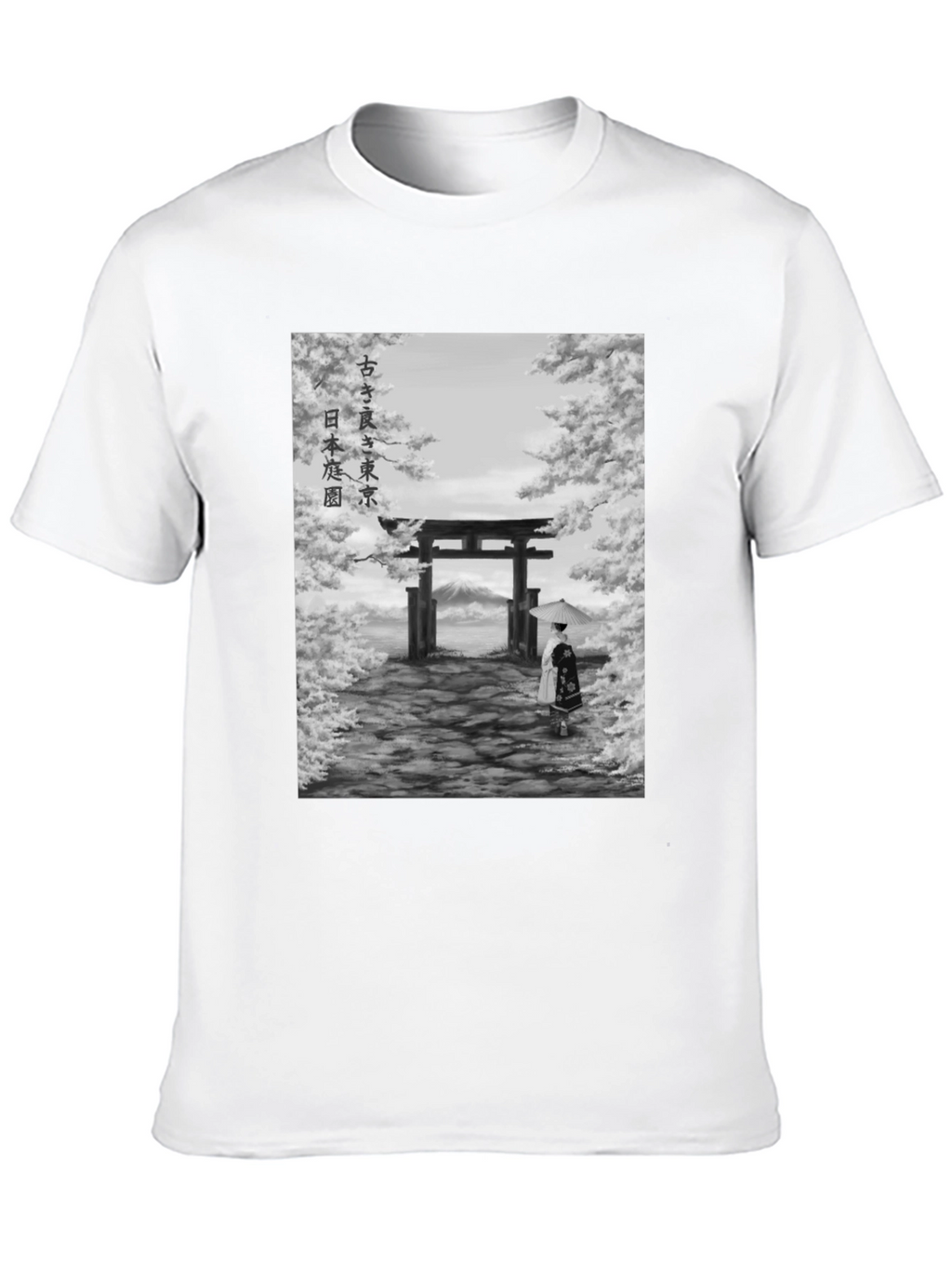 Japanese Garden Graphic Tee - Artistic Print
