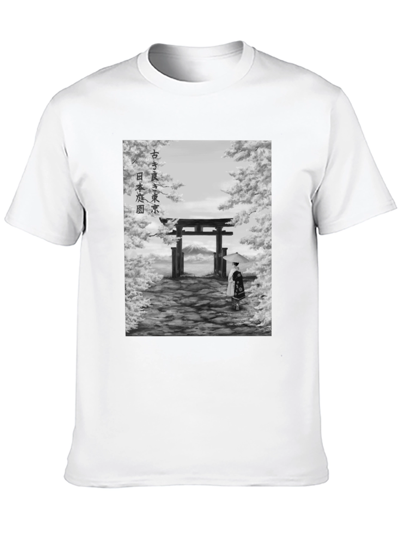Japanese Garden Graphic Tee - Artistic Print