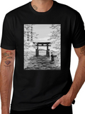 Japanese Garden Graphic Tee - Artistic Print