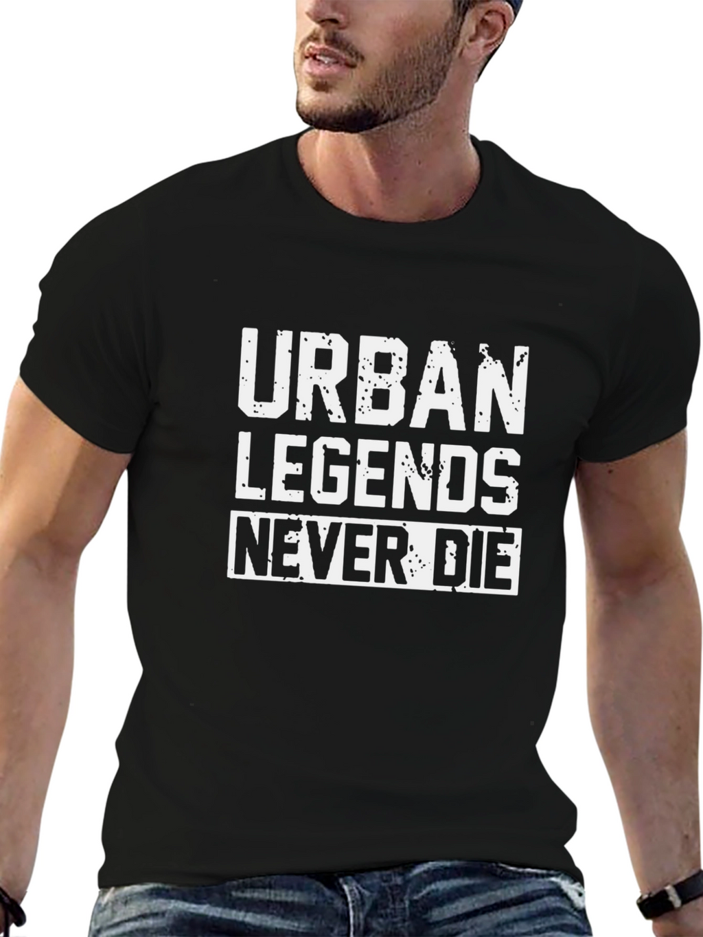 Urban Legends Never Die Black Graphic Tee