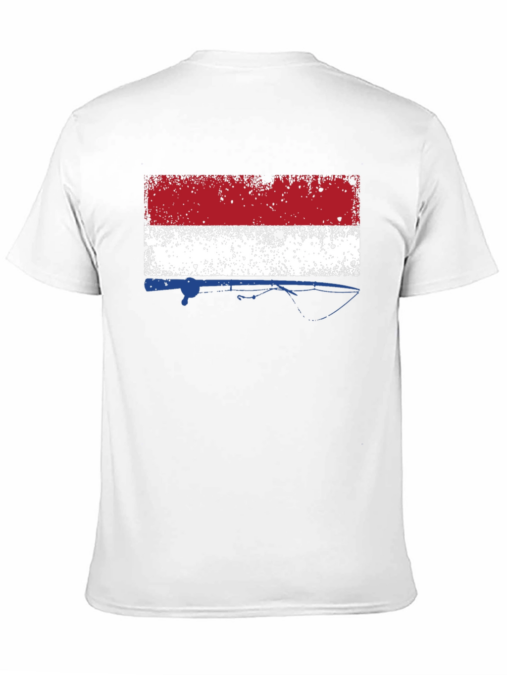 Netherlands Flag Fishing Rod Mens Black T-Shirt