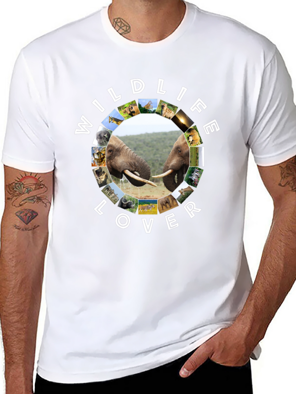 Wildlife Lover Graphic Print Black T-Shirt
