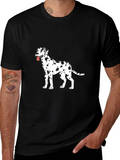 Dalmatian Dog Print Black T-Shirt