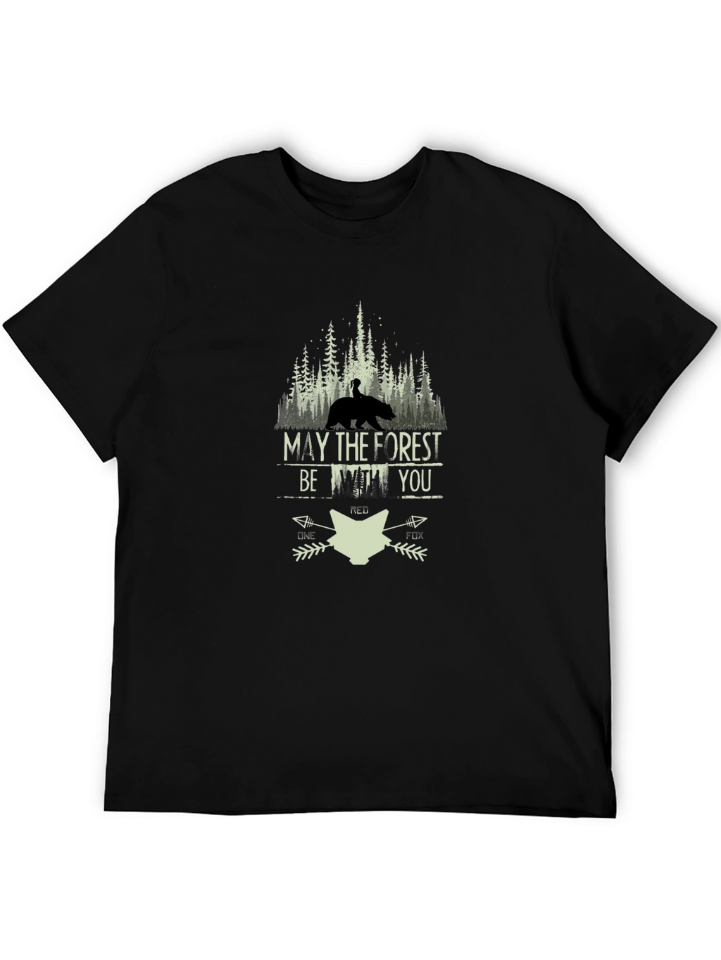 May the Forest Be With You Black T-Shirt