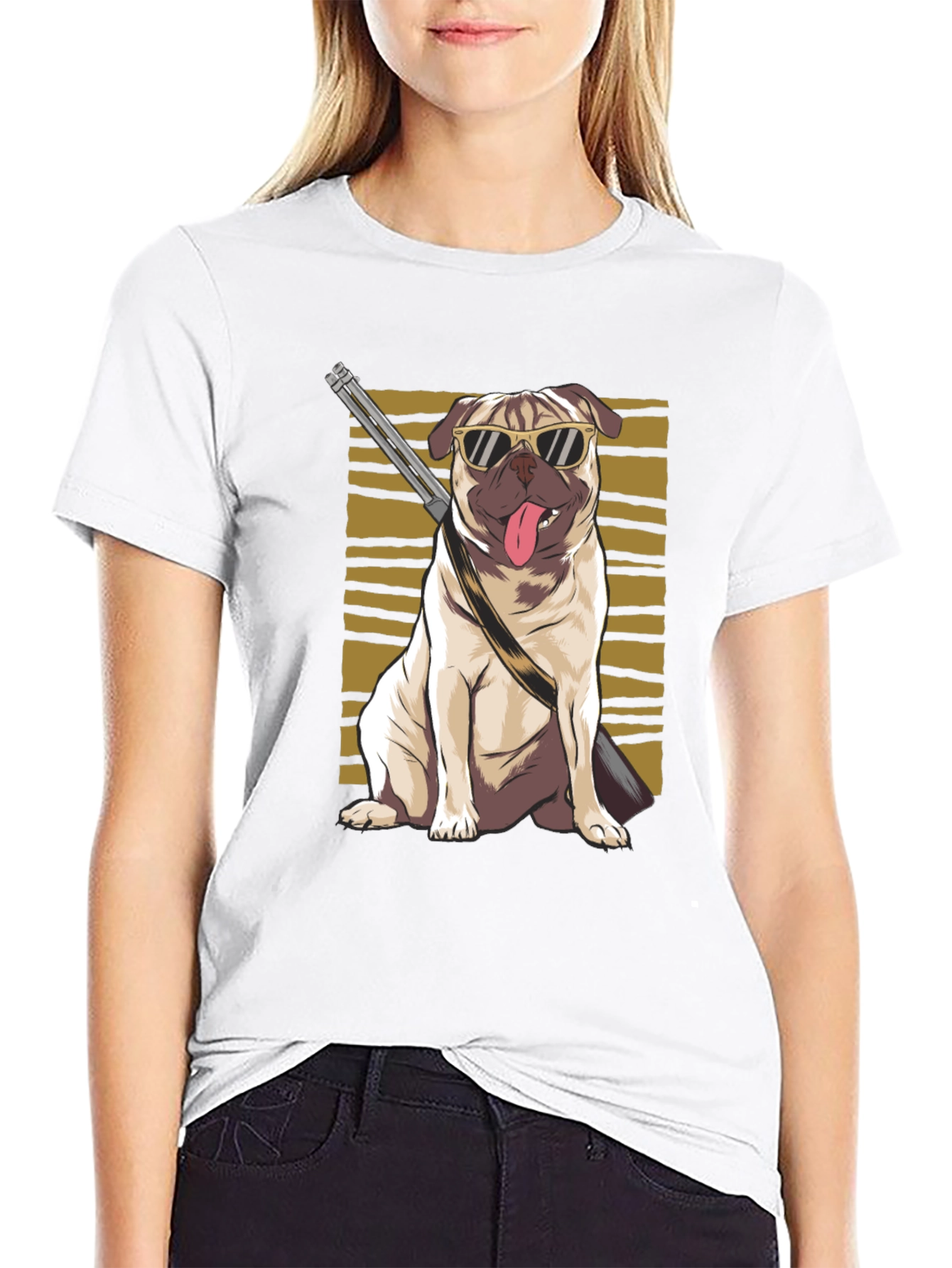 Cool Pug Gun T-Shirt