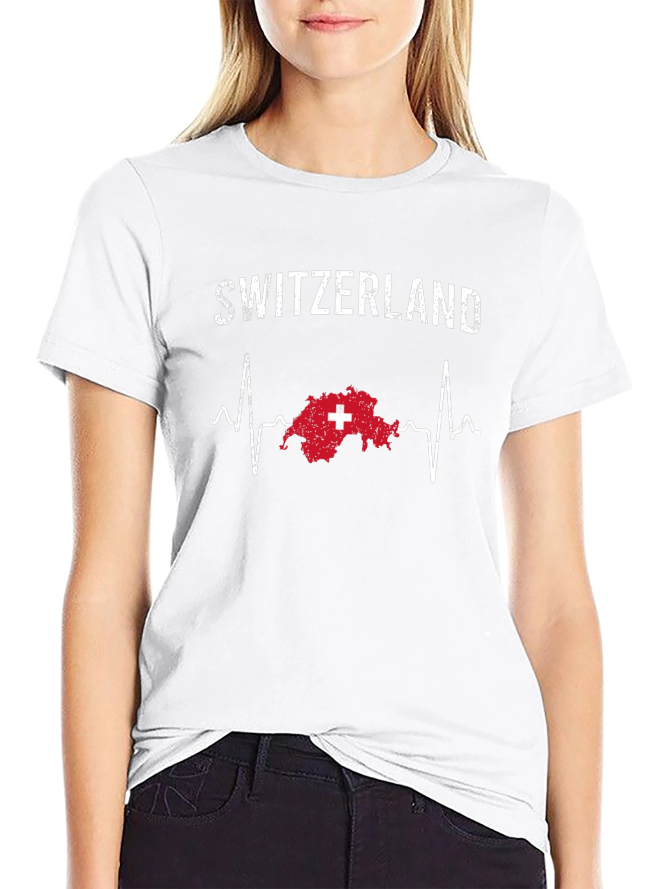 Switzerland Heartbeat T-Shirt - Swiss Pride