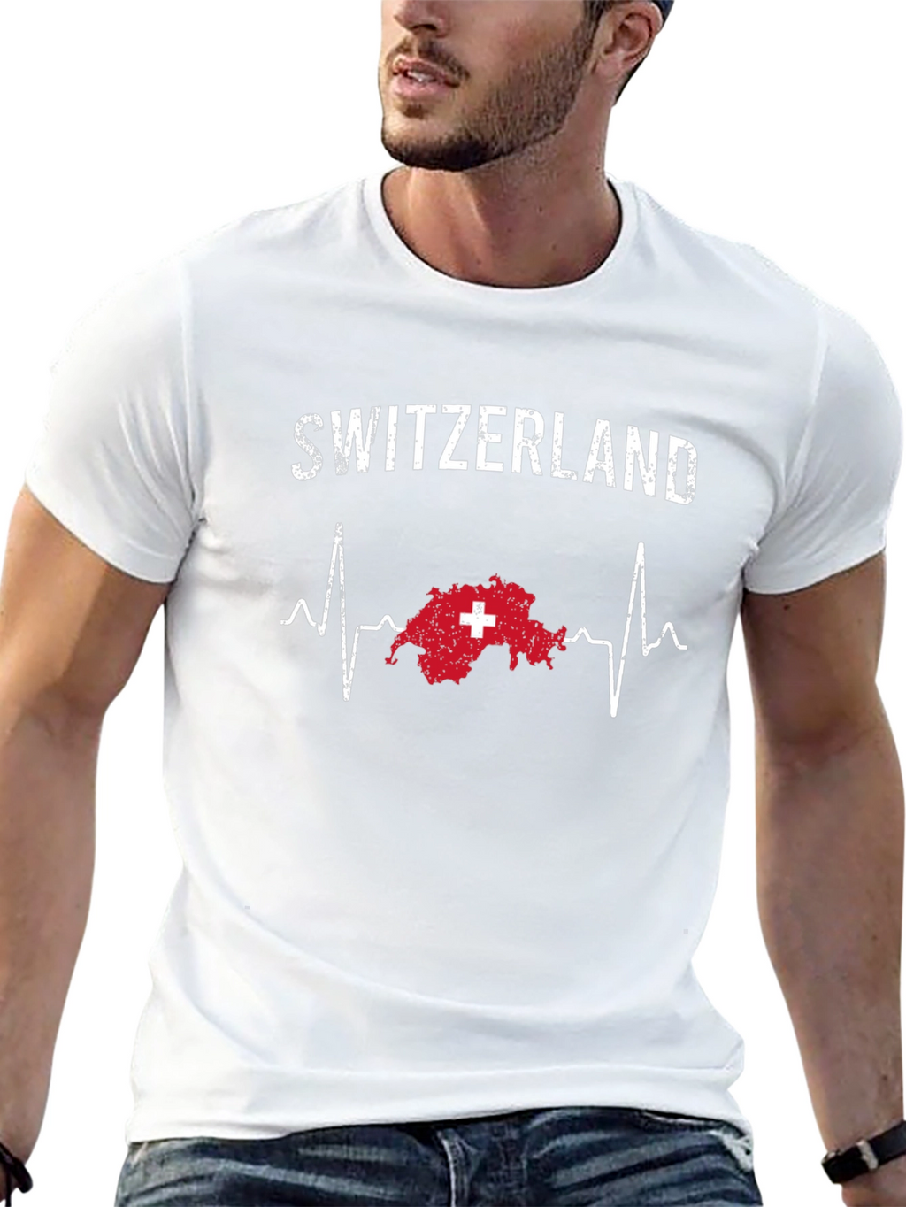 Switzerland Heartbeat T-Shirt - Swiss Pride