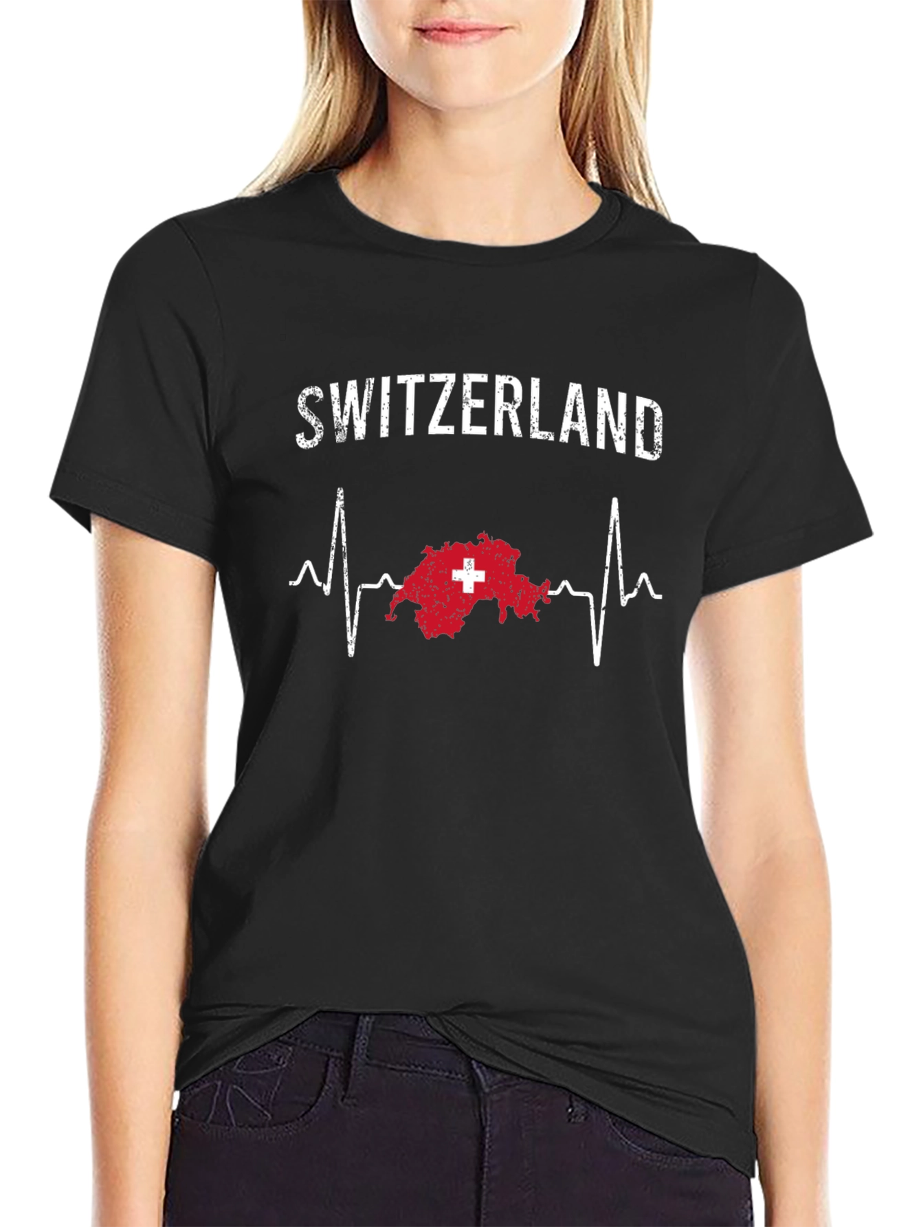 Switzerland Heartbeat T-Shirt - Swiss Pride