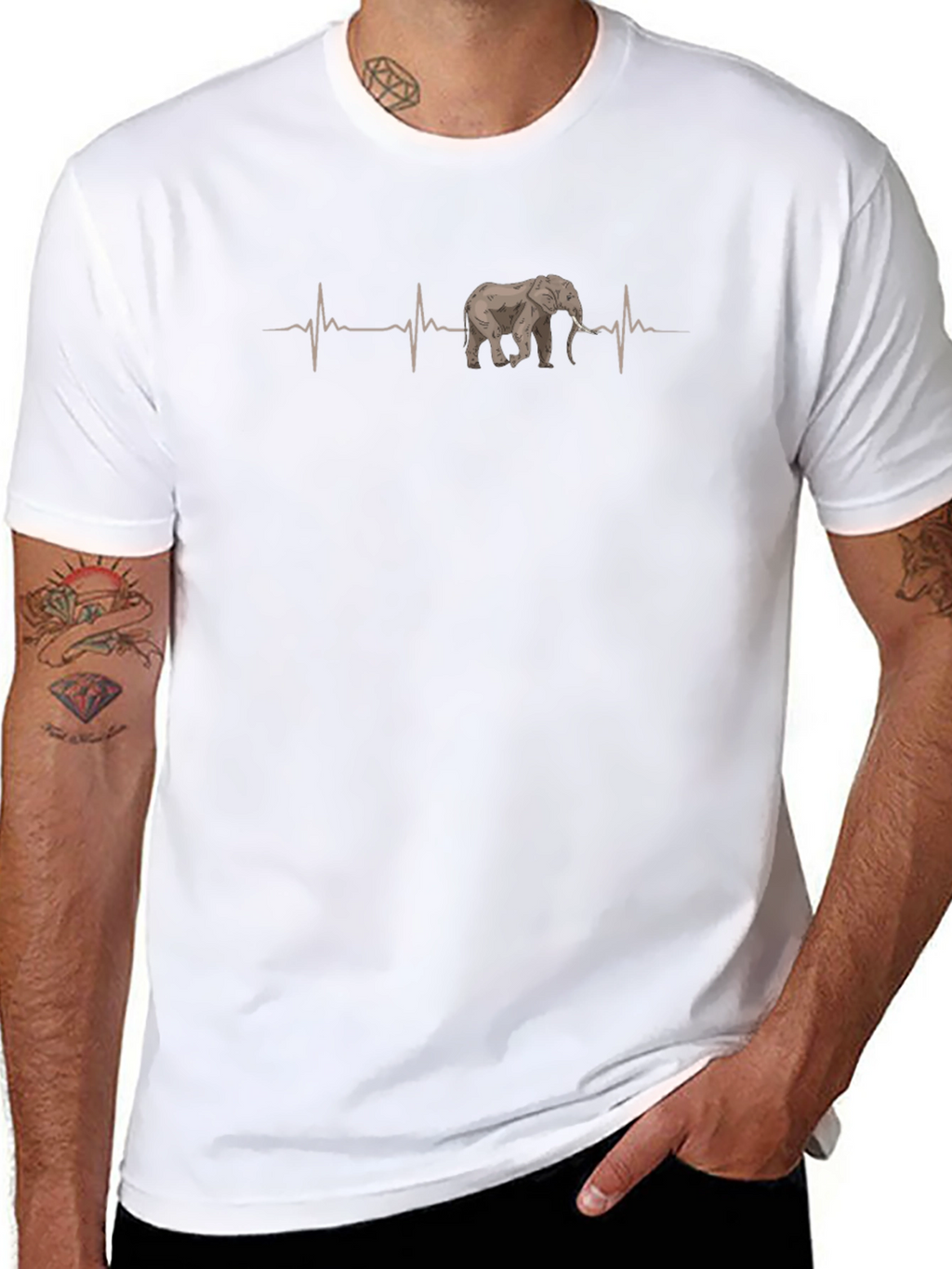 Elephant Heartbeat T-Shirt - Unique Graphic Tee