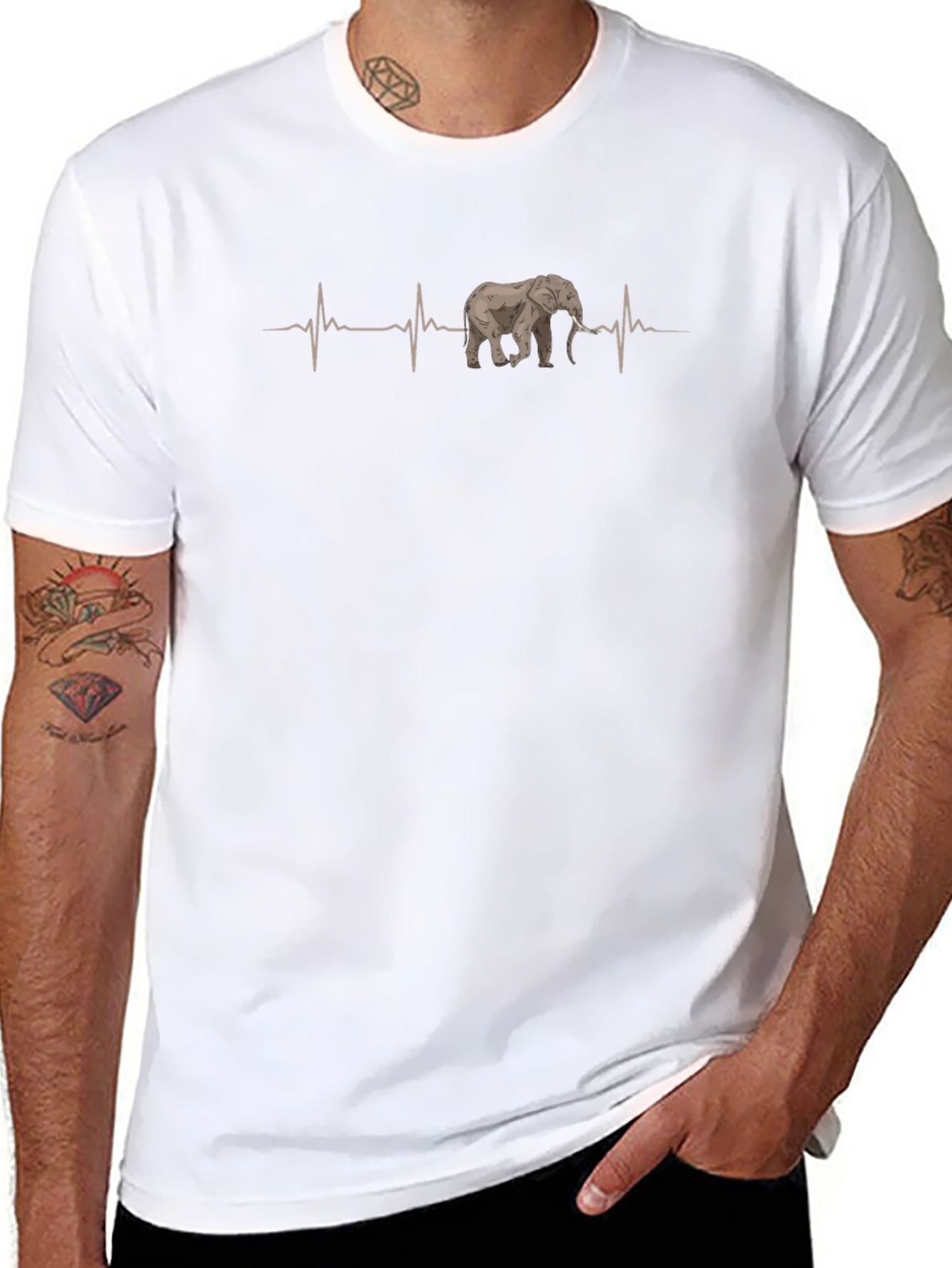 Elephant Heartbeat T-Shirt - Unique Graphic Tee
