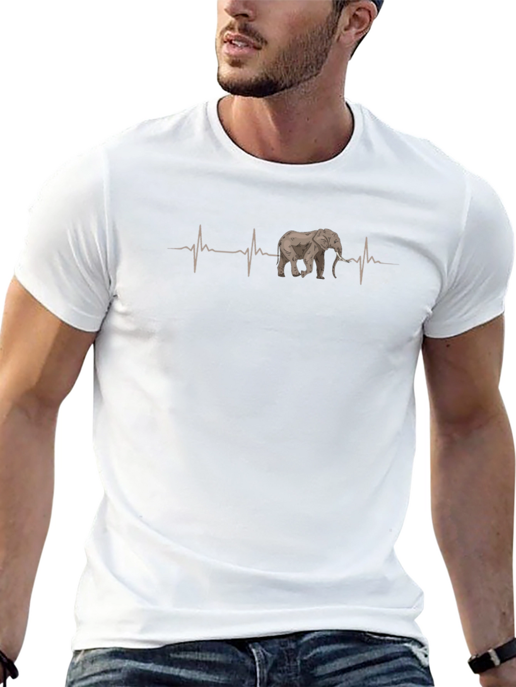 Elephant Heartbeat T-Shirt - Unique Graphic Tee