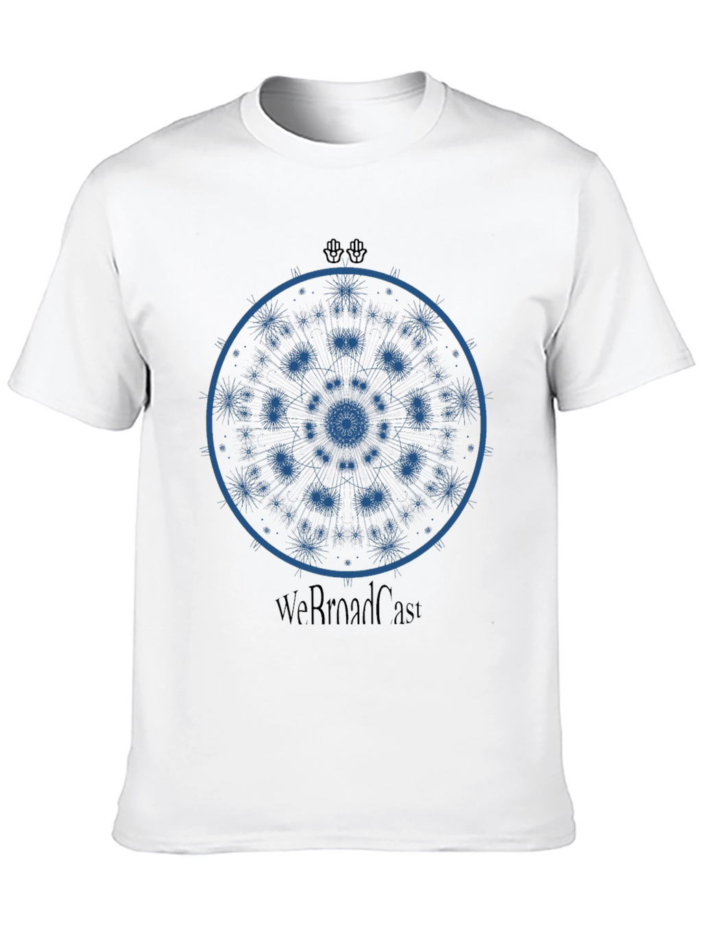 Mens Black T-Shirt with Blue Mandala Design
